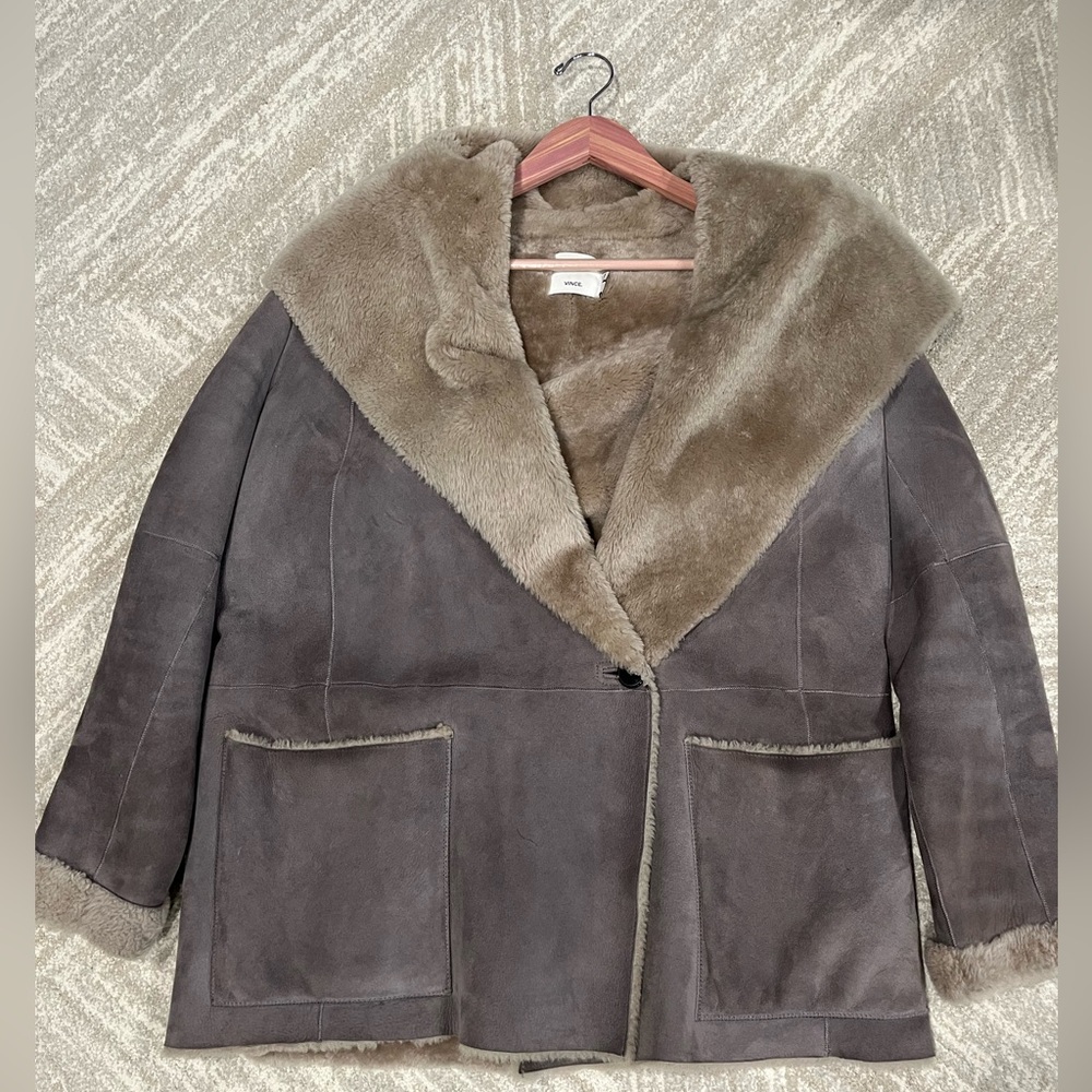 Vince Shearling Coat size M - Picture 5 of 14
